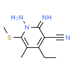 3-Pyridinecarbonitrile,1-amino-4-ethyl-1,2-dihydro-2-imino-5-methyl-6-(methylthio)-(9CI) Structure