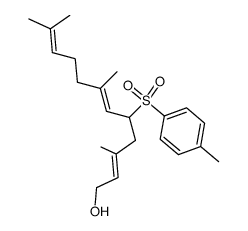 (2E,6E,10E)-3,7,11-trimethyl-5-p-tolylsulphonyldodeca-2,6,10-trien-1-ol Structure