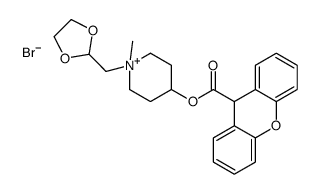 [1-(1,3-dioxolan-2-ylmethyl)-1-methyl-3,4,5,6-tetrahydro-2H-pyridin-4- yl] 9H-xanthene-9-carboxylate bromide结构式