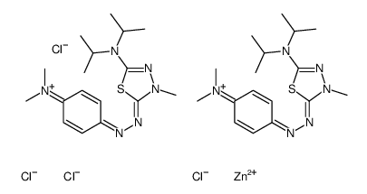 bis[5-(diisopropylamino)-2-[[4-(dimethylamino)phenyl]azo]-3-methyl-1,3,4-thiadiazolium] tetrachlorozincate(2-)结构式