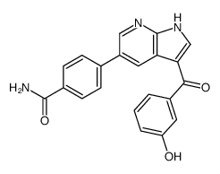 4-[3-(3-hydroxybenzoyl)-1H-pyrrolo[2,3-b]pyridin-5-yl]benzamide Structure
