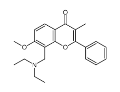 8-(diethylaminomethyl)-7-methoxy-3-methyl-2-phenylchromen-4-one结构式