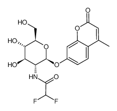 4-methyl-umbelliferyl 2-deoxy-2-difluoroacetamido-β-D-glucopyranoside Structure