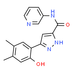 3-(2-hydroxy-4,5-dimethylphenyl)-N-(3-pyridinyl)-1H-pyrazole-5-carboxamide结构式