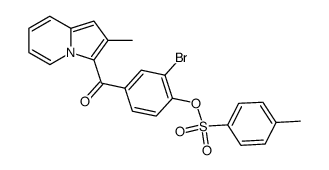 Toluene-4-sulfonic acid 2-bromo-4-(2-methyl-indolizine-3-carbonyl)-phenyl ester结构式