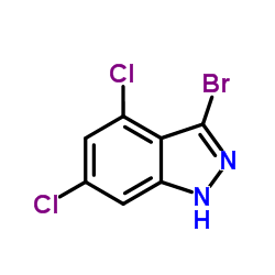 3-Bromo-4,6-dichloro-1H-indazole结构式