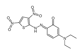 3-(diethylamino)-6-[(3,5-dinitrothiophen-2-yl)hydrazinylidene]cyclohexa-2,4-dien-1-one结构式