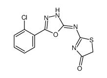 2-[[5-(2-chlorophenyl)-1,3,4-oxadiazol-2-yl]amino]-1,3-thiazol-4-one Structure