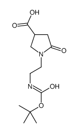 1-[2-[(2-methylpropan-2-yl)oxycarbonylamino]ethyl]-5-oxopyrrolidine-3-carboxylic acid structure