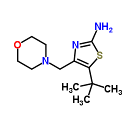 5-(2-Methyl-2-propanyl)-4-(4-morpholinylmethyl)-1,3-thiazol-2-amine结构式