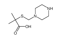 2-Methyl-2-[(1-piperazinylmethyl)thio]propionic acid structure