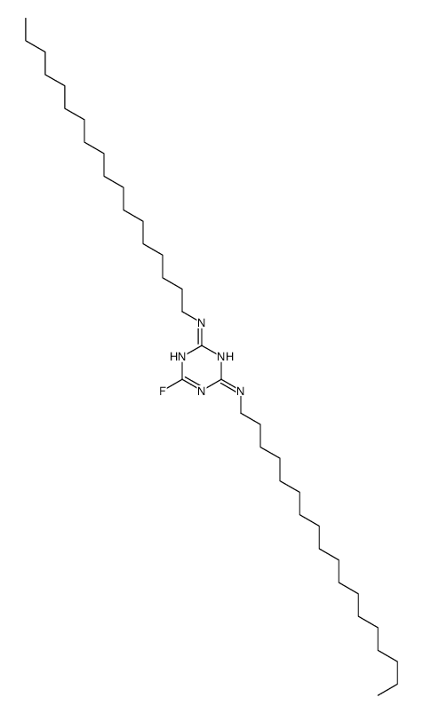 6-fluoro-2-N,4-N-dioctadecyl-1,3,5-triazine-2,4-diamine结构式