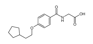 2-[[4-(2-cyclopentylethoxy)benzoyl]amino]acetic acid Structure