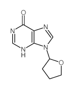 6H-Purin-6-one,1,9-dihydro-9-(tetrahydro-2-furanyl)- structure