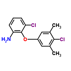 3-Chloro-2-(4-chloro-3,5-dimethylphenoxy)aniline结构式