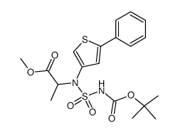 methyl 2-((N-(tert-butoxycarbonyl)sulfamoyl)(5-phenylthiophen-3-yl)amino)propanoate Structure