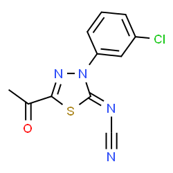 2-Acetyl-4-(3-chlorophenyl)-5-cyanimino-4,5-dihydro-1,3,4-thiadiazole structure