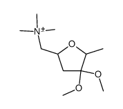 3,3-Dimethoxy-2-methyl-5-trimethylammoniomethyl-tetrahydrofuran结构式