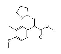 2-(3-methyl-4-methylsulfanyl-phenyl)-3-(R)-tetrahydro-furan-2-yl-propionic acid methyl ester Structure