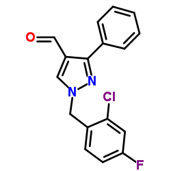 1-(2-Chloro-4-fluorobenzyl)-3-phenyl-1H-pyrazole-4-carbaldehyde Structure