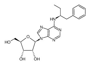 (2R,3R,4S,5R)-2-[6-((S)-1-Benzyl-propylamino)-purin-9-yl]-5-hydroxymethyl-tetrahydro-furan-3,4-diol Structure