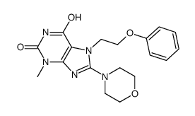 3-methyl-8-morpholin-4-yl-7-(2-phenoxyethyl)purine-2,6-dione结构式