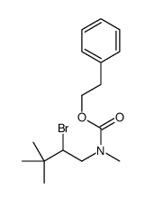 2-phenylethyl N-(2-bromo-3,3-dimethylbutyl)-N-methylcarbamate结构式