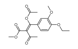 4-acetoxy-3-methoxycarbonyl-4-(3-methoxy-4-ethoxyphenyl)but-3-ene-2-one结构式