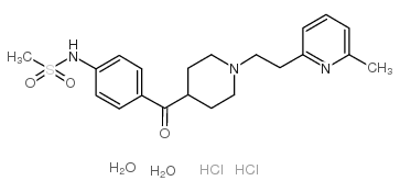 N-[4-[1-[2-(6-甲基吡啶-2-基)乙基]哌啶-4-羰基]苯基]甲烷磺酰胺结构式