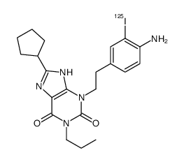 3-(3-iodo-4-amino)phenethyl-1-propyl-8-cyclopentylxanthine structure