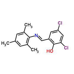 2,4-Dichloro-6-[(E)-(mesitylimino)methyl]phenol结构式