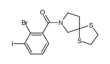 (2-bromo-3-iodophenyl)-(1,4-dithia-7-azaspiro[4.4]nonan-7-yl)methanone结构式