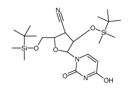 (2S,3S,4R,5R)-4-[tert-butyl(dimethyl)silyl]oxy-2-[[tert-butyl(dimethyl)silyl]oxymethyl]-5-(2,4-dioxopyrimidin-1-yl)oxolane-3-carbonitrile结构式