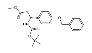 (R)-methyl 3-(4-(benzyloxy)phenyl)-3-((tert-butoxycarbonyl)amino)propanoate结构式