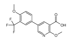 2-methoxy-5-[4-methoxy-3-(trifluoromethyl)phenyl]pyridine-3-carboxylic acid结构式