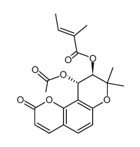 (+/-)-trans-4'-acetyl=3'-tigloylkhellactone结构式