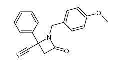 1-(4-methoxybenzyl)-4-phenyl-2-oxoazetidine-4-carbonitrile结构式