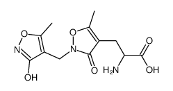 alpha-amino-2-(3-hydroxy-5-methyl-4-isoxazolyl)methyl-5-methyl-3-oxo-4-isoxazoline-4-propionic acid结构式