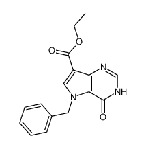 ethyl 5-benzyl-4-oxo-4,5-dihydro-3H-pyrrolo[3,2-d]pyrimidine-7-carboxylate结构式