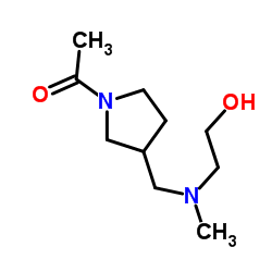 1-(3-{[(2-Hydroxyethyl)(methyl)amino]methyl}-1-pyrrolidinyl)ethanone结构式