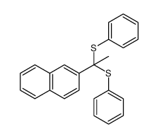 (1-(naphthalen-2-yl)ethane-1,1-diyl)bis(phenylsulfane) Structure