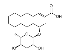 (R,E)-14-(((2R,3R,5R,6S)-3,5-dihydroxy-6-methyltetrahydro-2H-pyran-2-yl)oxy)pentadec-2-enoic acid结构式