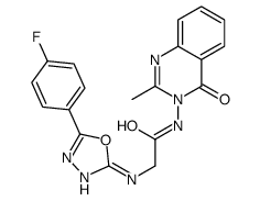 2-[[5-(4-fluorophenyl)-1,3,4-oxadiazol-2-yl]amino]-N-(2-methyl-4-oxoquinazolin-3-yl)acetamide结构式