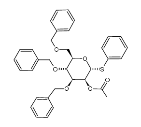 phenyl 2-O-acetyl-3,4,6-tri-O-benzyl-1-thio-α-D-mannopyranoside Structure