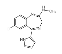 7-Chloro-N-methyl-5-(1H-pyrrol-2-yl)-3H-1,4-benzodiazepin-2-amine结构式