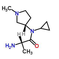 N-Cyclopropyl-N-[(3S)-1-methyl-3-pyrrolidinyl]alaninamide结构式