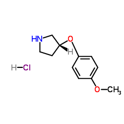(3R)-3-(4-Methoxyphenoxy)pyrrolidine hydrochloride (1:1)结构式