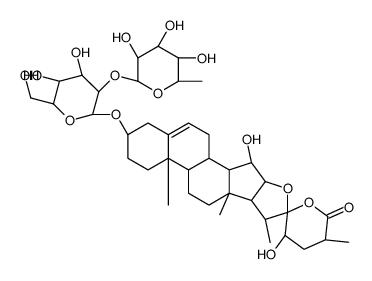 Spirost-5-en-26-one, 3-((2-O-(6-deoxy-alpha-L-mannopyranosyl)-beta-D-g lucopyranosyl)oxy)-15,23-dihydroxy-, (3beta,15alpha,22beta,23R,25R)- structure