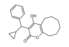 3-(cyclopropylphenylmethyl)-5,6,7,8,9,10-hexahydro-4-hydroxy-2H-cyclooctapyran-2-one Structure
