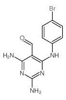 5-Pyrimidinecarboxaldehyde,2,4-diamino-6-[(4-bromophenyl)amino]-结构式